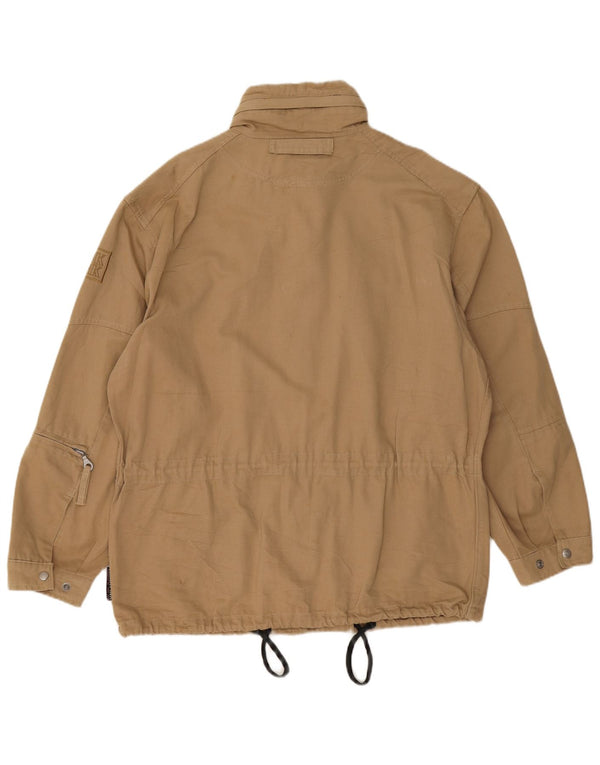 Jaqueta utilitária masculina com capuz Think Pink IT 52 XL algodão bege