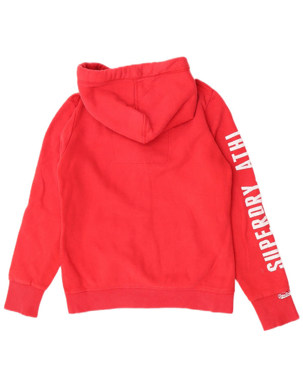 Suéter feminino Superdry com capuz e zíper gráfico UK 16 grande algodão vermelho