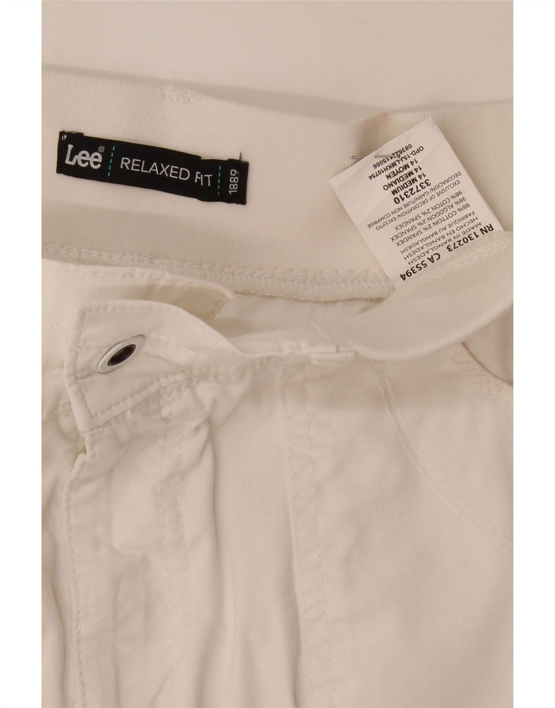LEE Womens Relaxed Fit Cargo Cropped Trousers US 14 XL W34 L23 White Vintage Lee and Second-Hand Lee from Messina Hembry 