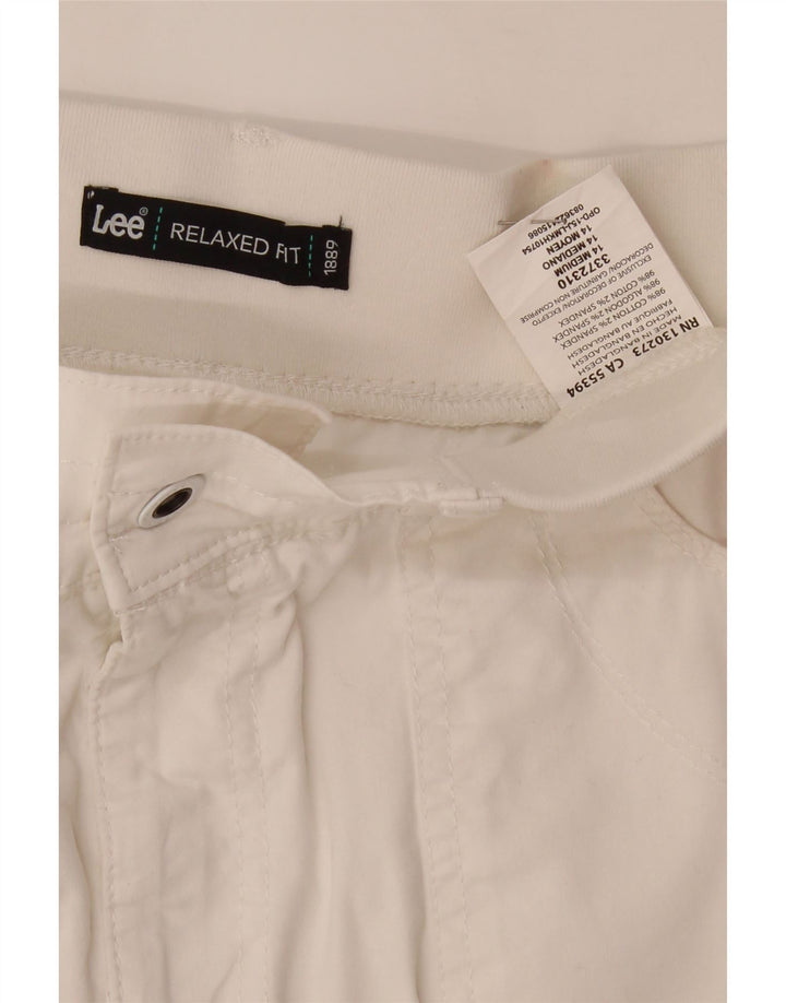 LEE Womens Relaxed Fit Cargo Cropped Trousers US 14 XL W34 L23 White Vintage Lee and Second-Hand Lee from Messina Hembry 