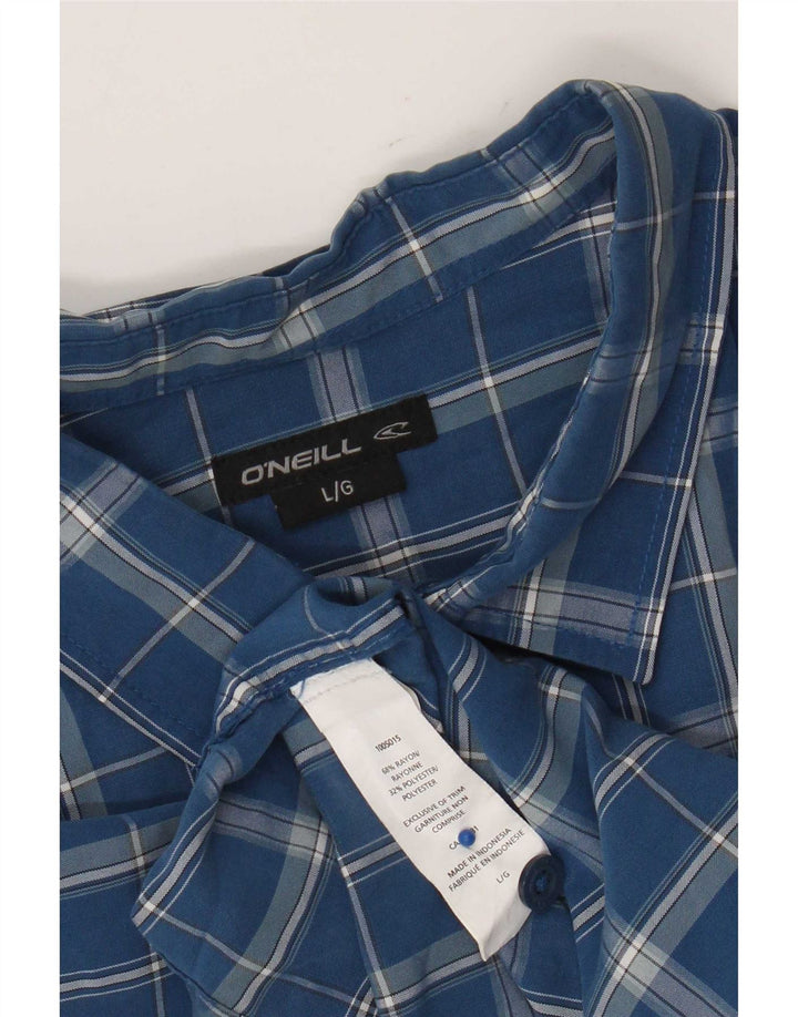 Camisa masculina de manga curta O'Neill grande rayon xadrez azul
