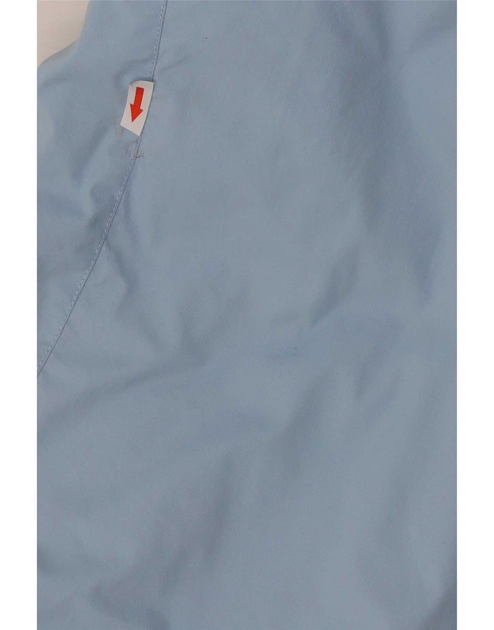 Jaqueta de chuva feminina com capuz grande Columbia UK 10 pequeno bloco colorido azul