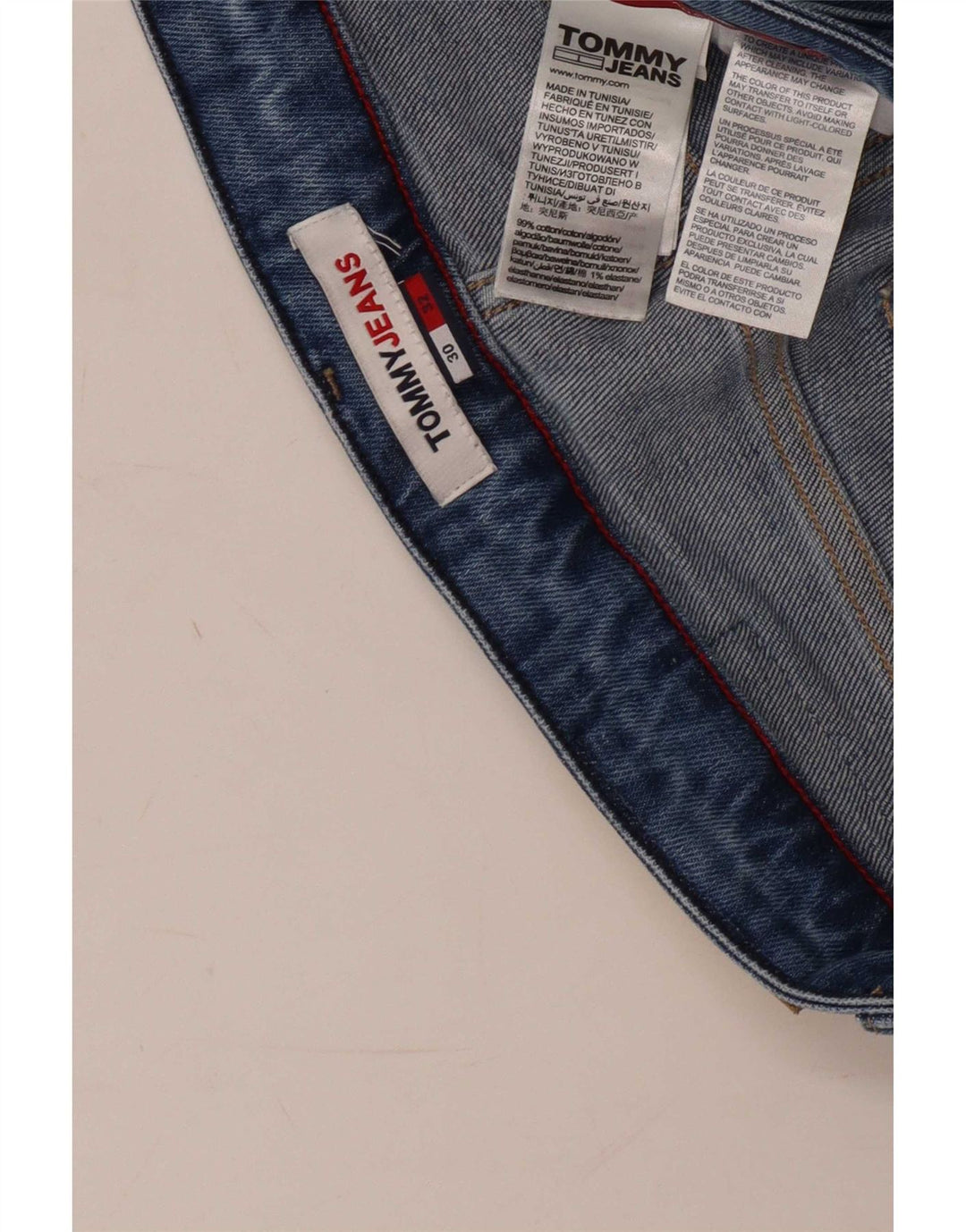 Tommy Hilfiger Masculino Slim Jeans W30 L32 Azul Algodão