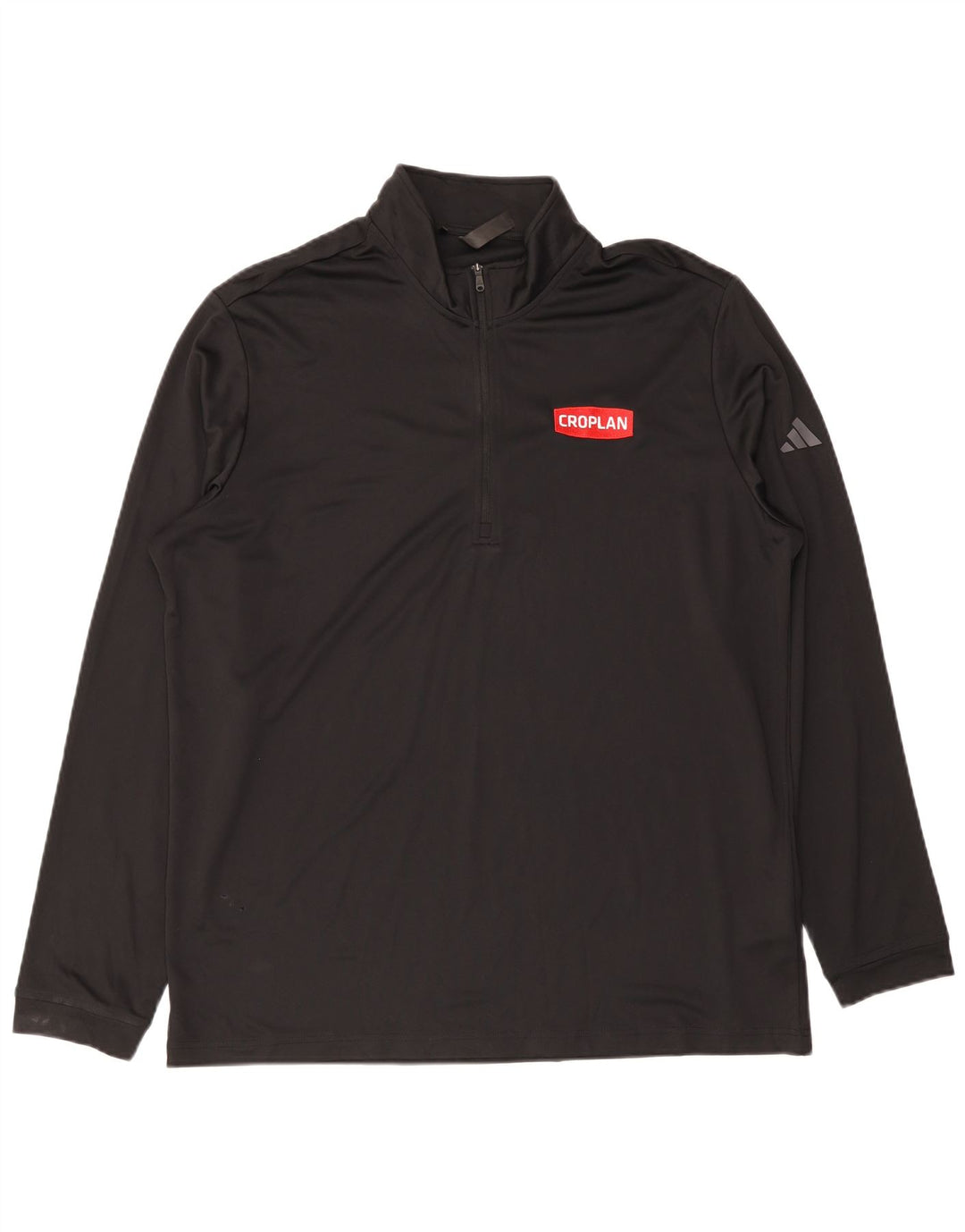 Adidas Mens Zip Neck Top Manga Longa XL Preto Poliéster