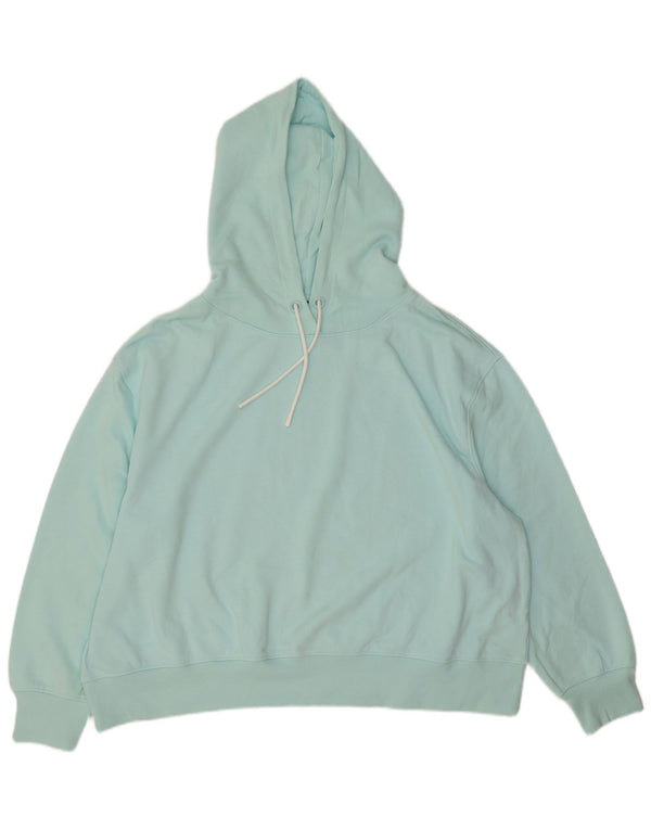 Suéter feminino com capuz grande Marks & Spencer Reino Unido 20 2XL algodão turquesa