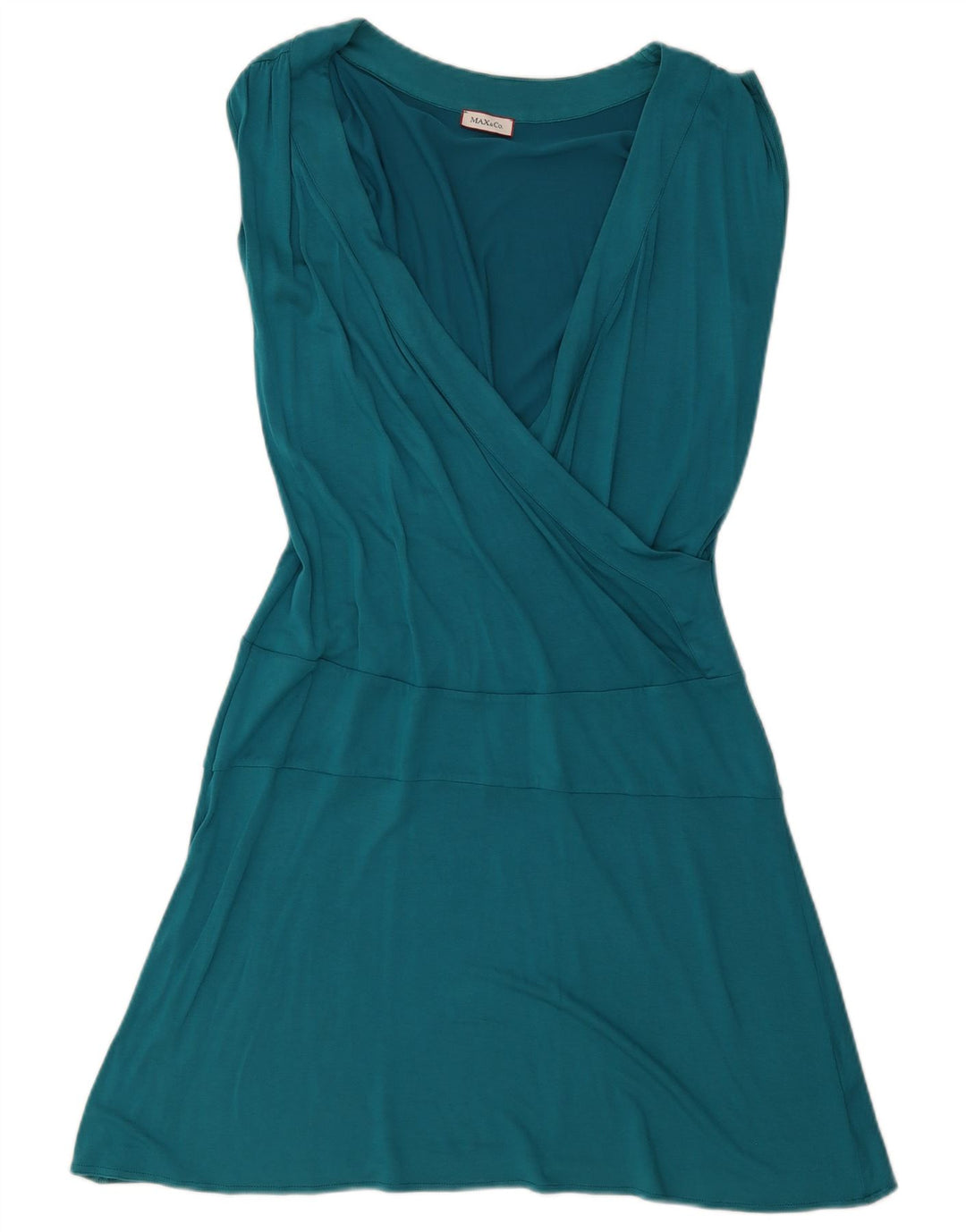 Vestido feminino sem mangas linha A Max & Co. Reino Unido 14 azul médio