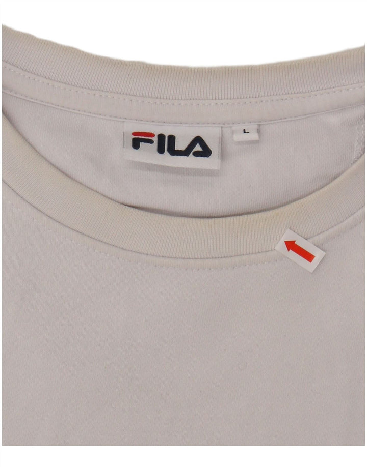 FILA moletom gráfico masculino jumper grande algodão colorblock preto