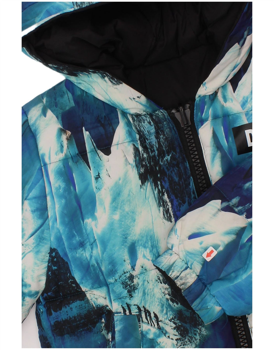 Jaqueta acolchoada reversível com capuz Dkny Boys 3-4 anos azul tie dye poliéster