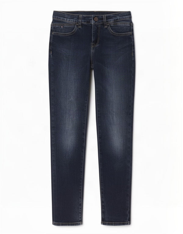 Hilfiger Denim Meninos Jeans Skinny 11-12 Anos W24 L28 Azul Marinho Algodão