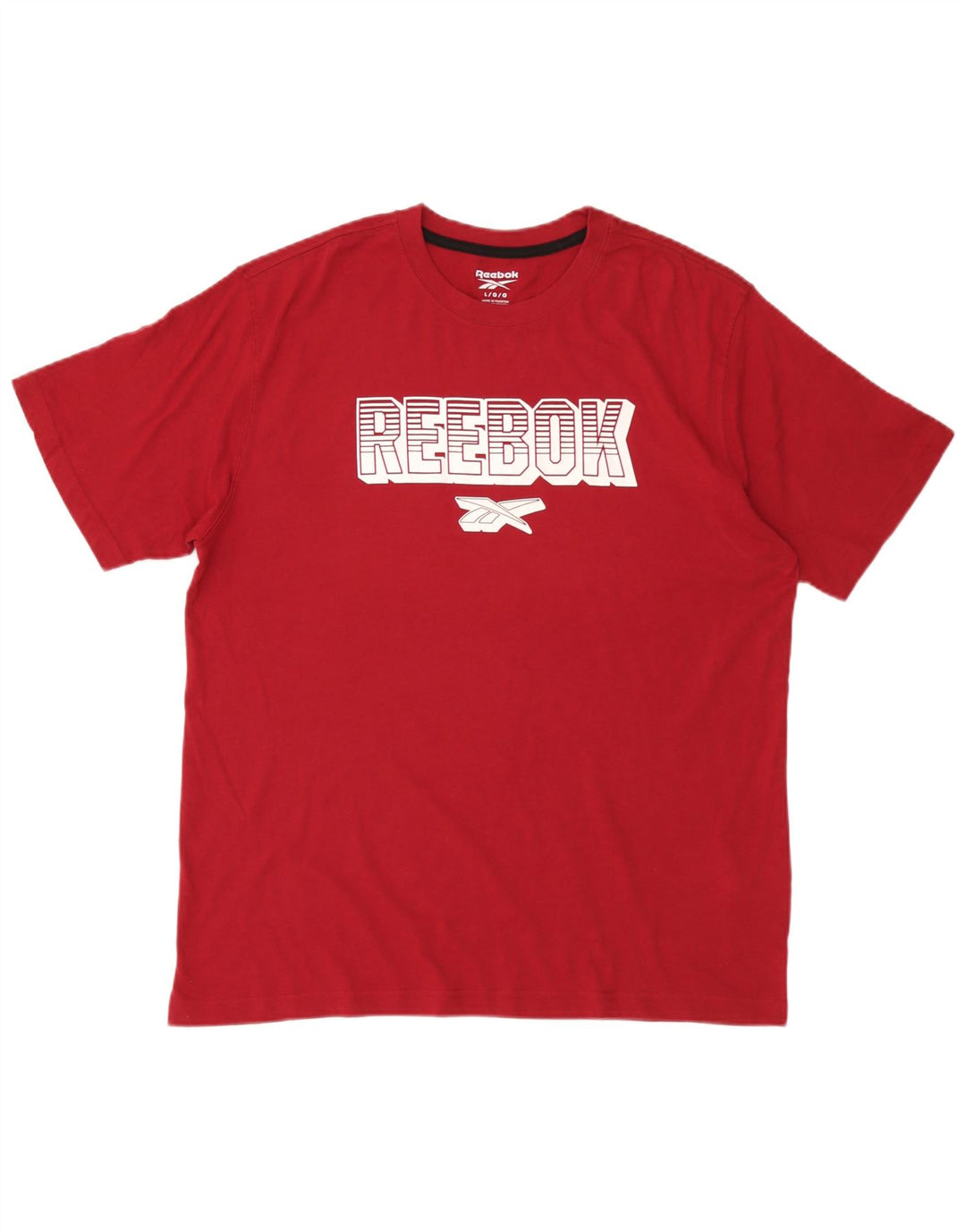 Camiseta gráfica masculina Reebok Top grande algodão vermelho