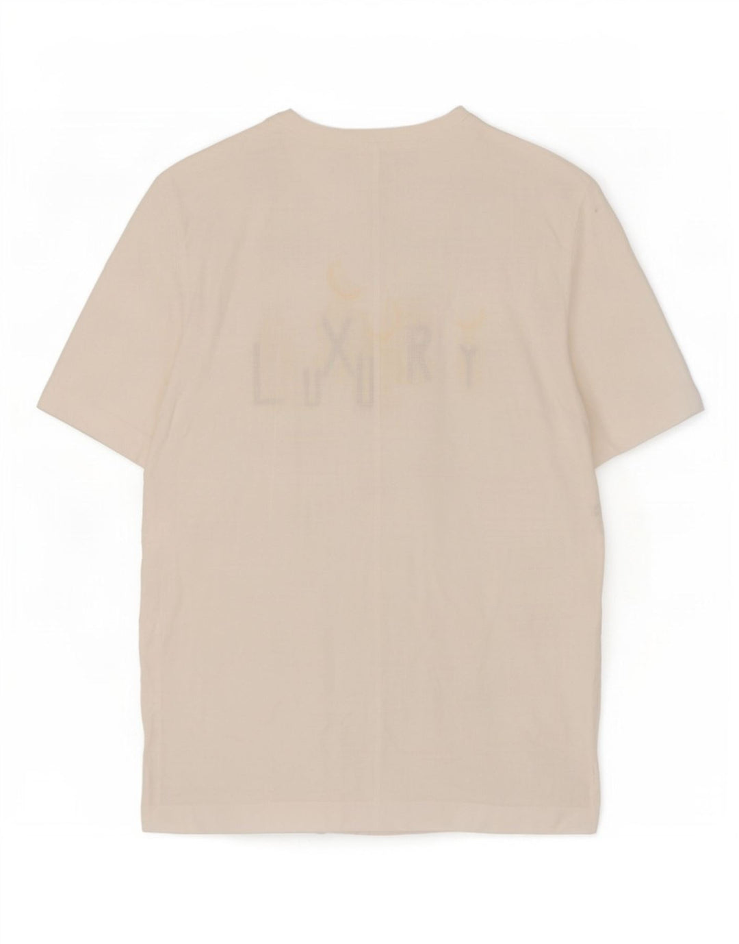 Camiseta feminina Di Bari com estampa grande grande UE 40 linho branco médio