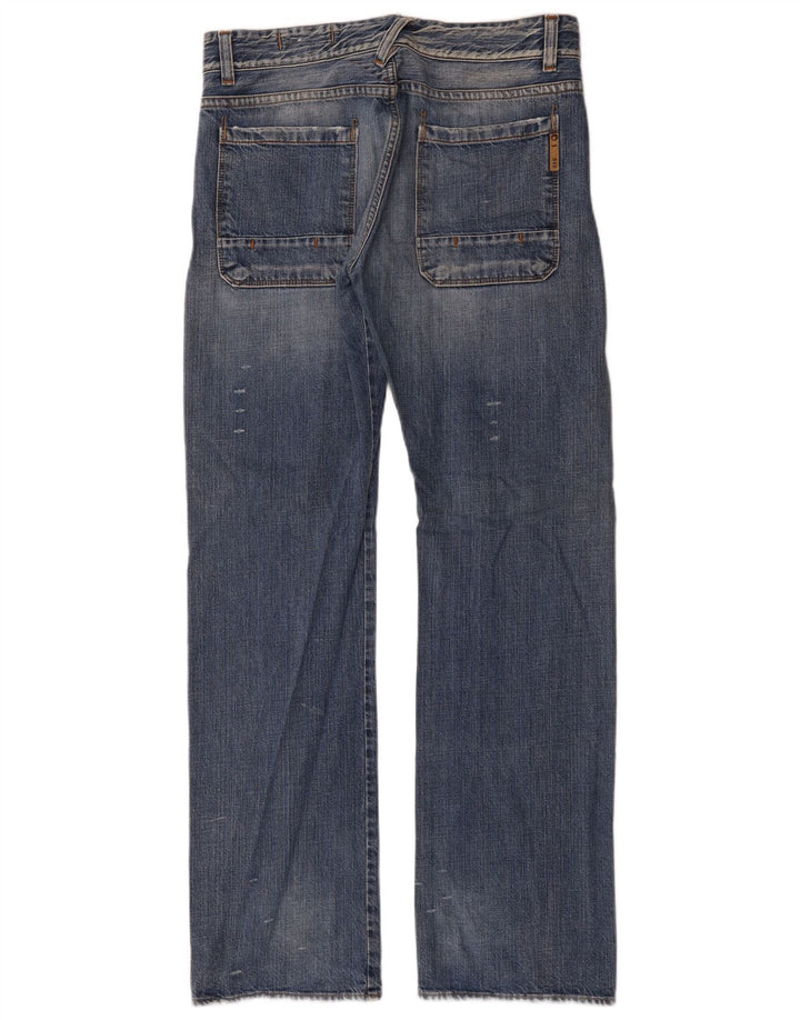 Gas Mens Straight Jeans W34 L34 Azul Algodão