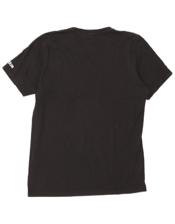 Adidas Mens Graphic T-Shirt Top Médio Algodão Preto