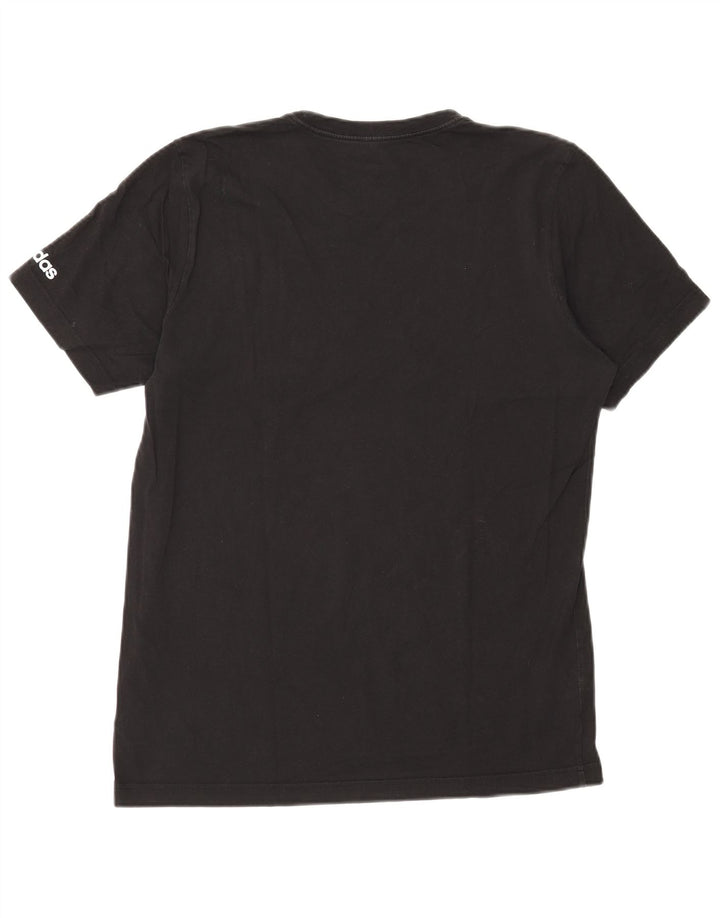 Adidas Mens Graphic T-Shirt Top Médio Algodão Preto