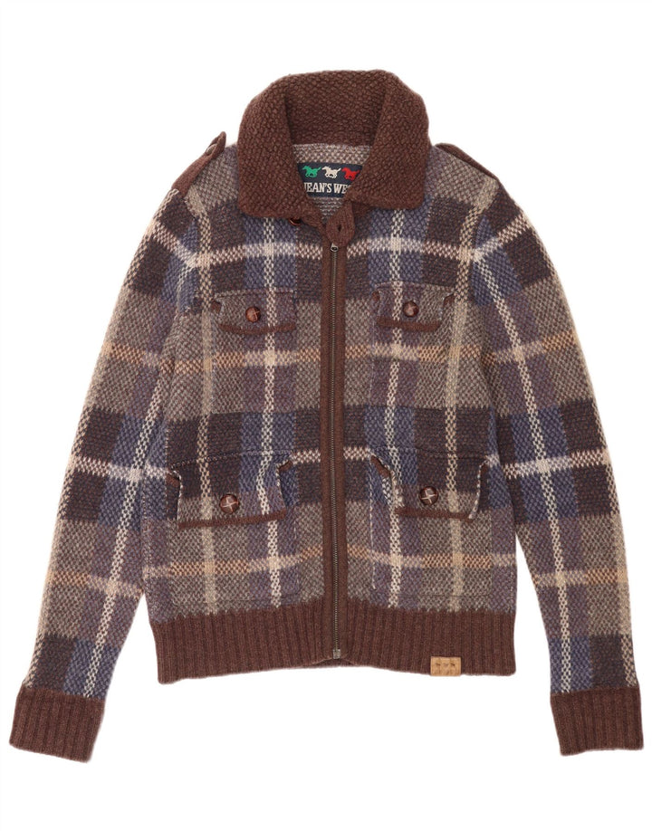 Jaqueta militar masculina Jean's West UK 38 xadrez multicolorido médio