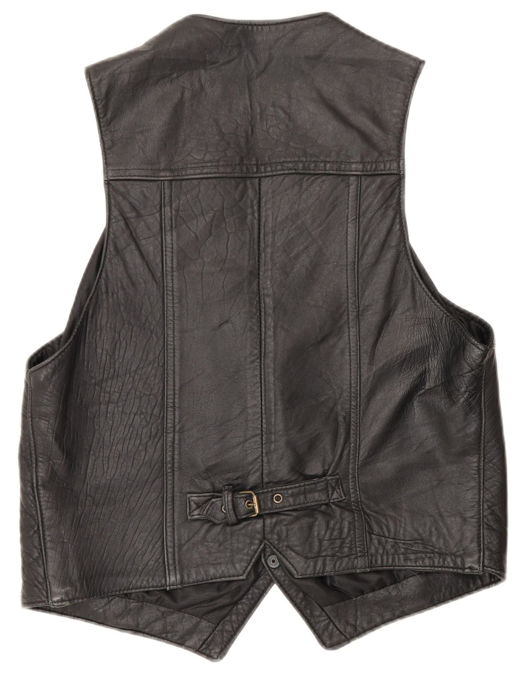 Colete masculino vintage médio couro preto