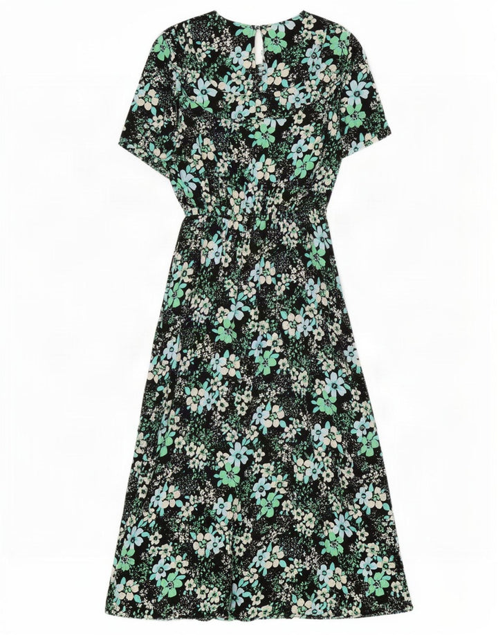 Vestido maxi feminino Marks & Spencer UK 10 pequeno viscose floral multicolorido