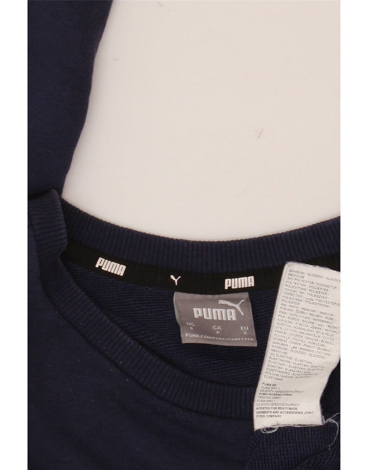 Adidas Mens Graphic Moletom Jumper Pequeno Algodão Azul Marinho