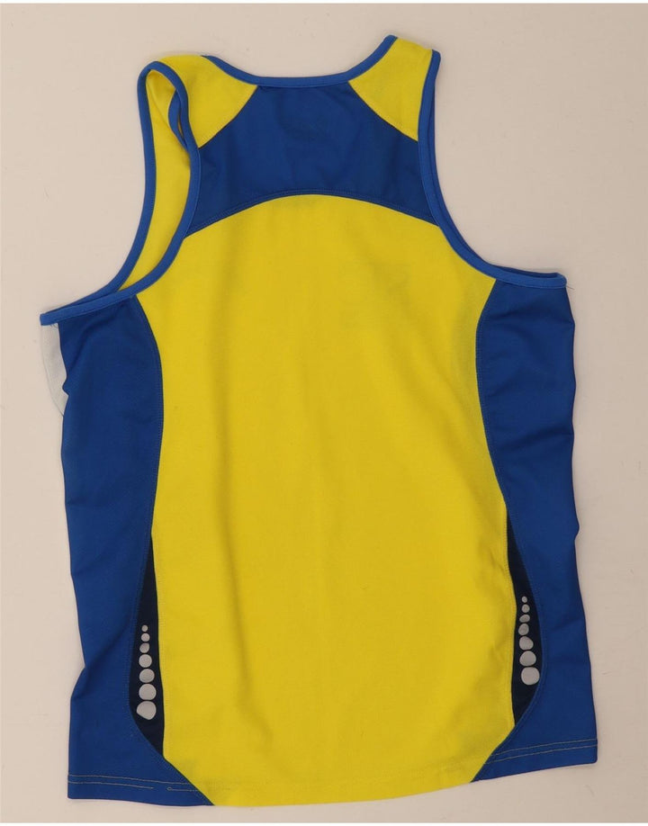 Asics Mens Graphic Vest Top Grande Amarelo Colourblock Poliéster