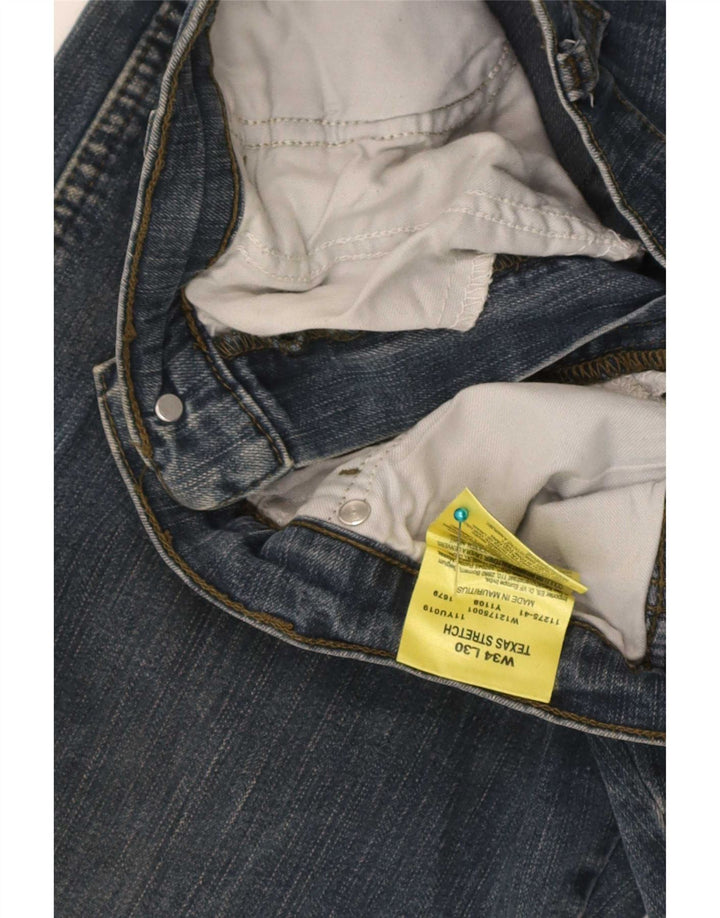 Wrangler Masculino Texas Stretch Straight Jeans W34 L30 Azul Algodão