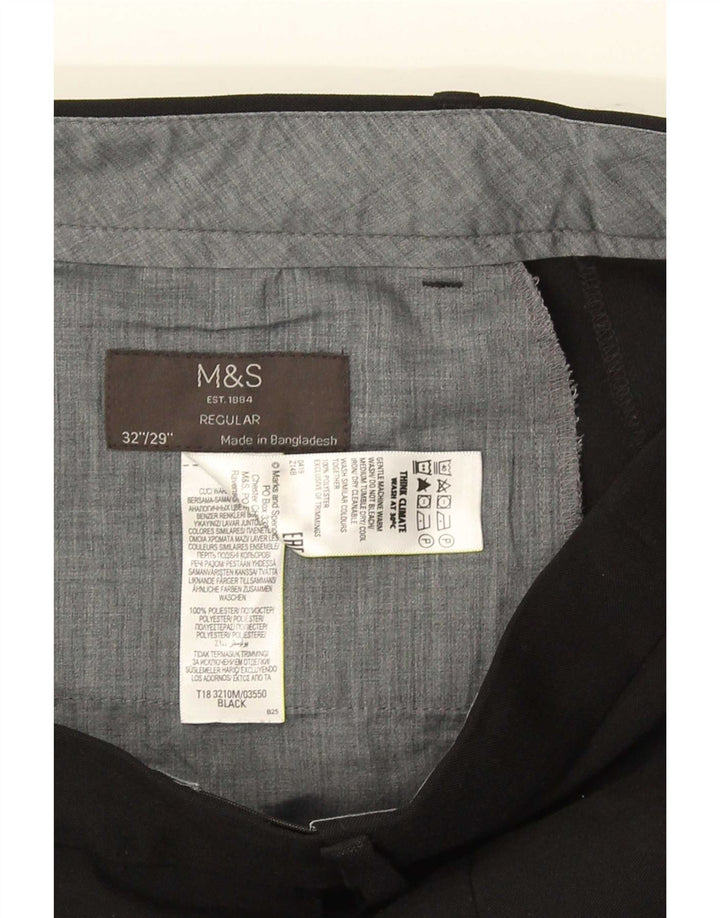 Calça Chino Regular Masculina Marks & Spencer W32 L29 Poliéster Preto