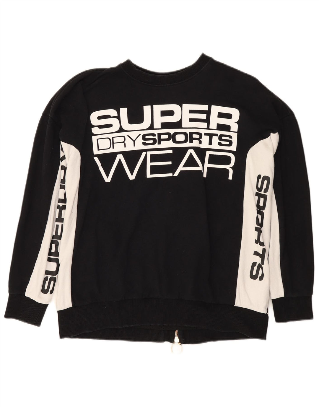 Suéter gráfico feminino Superdry UK 10 pequeno bloco colorido preto