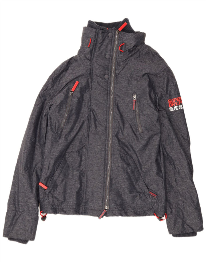 Jaqueta corta-vento feminina Superdry Windtrekker UK 10 pequena azul marinho nylon