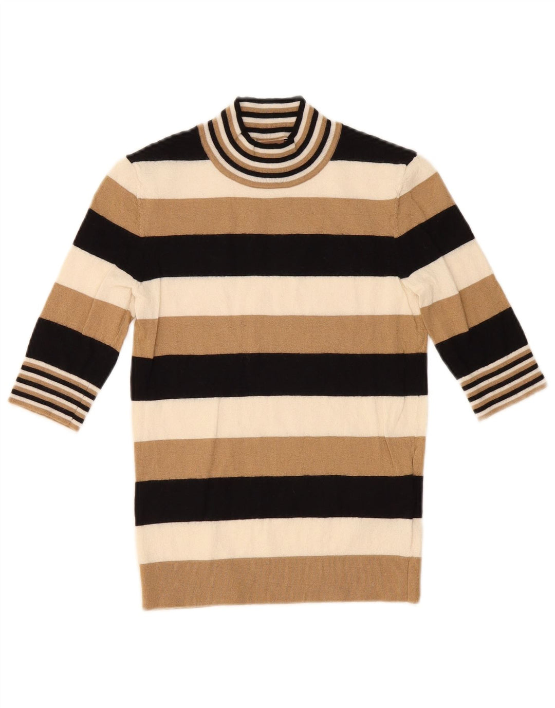 Suéter feminino Hugo Boss com gola tartaruga Reino Unido 10 pequeno multicolorido