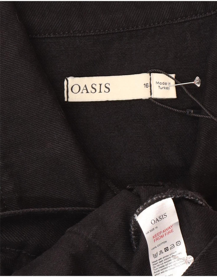 Oasis Womens Denim Gilet UK 16 Grande Algodão Preto