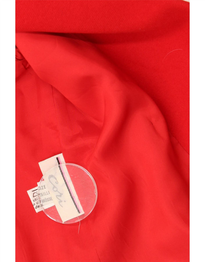 Jaqueta blazer feminina vintage com peito duplo Reino Unido 12 vermelho médio