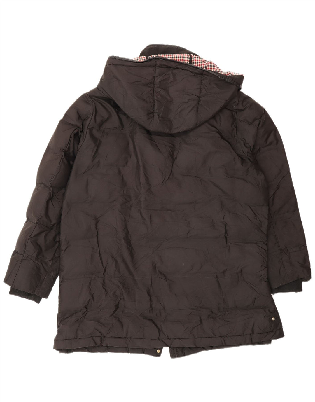 Jaqueta acolchoada com capuz feminina Zara UK 16 grande inverno preto de poliéster