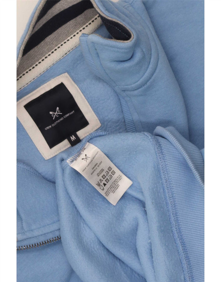 Crew Clothing Mens Zip Neck Moletom Jumper Médio Algodão Azul