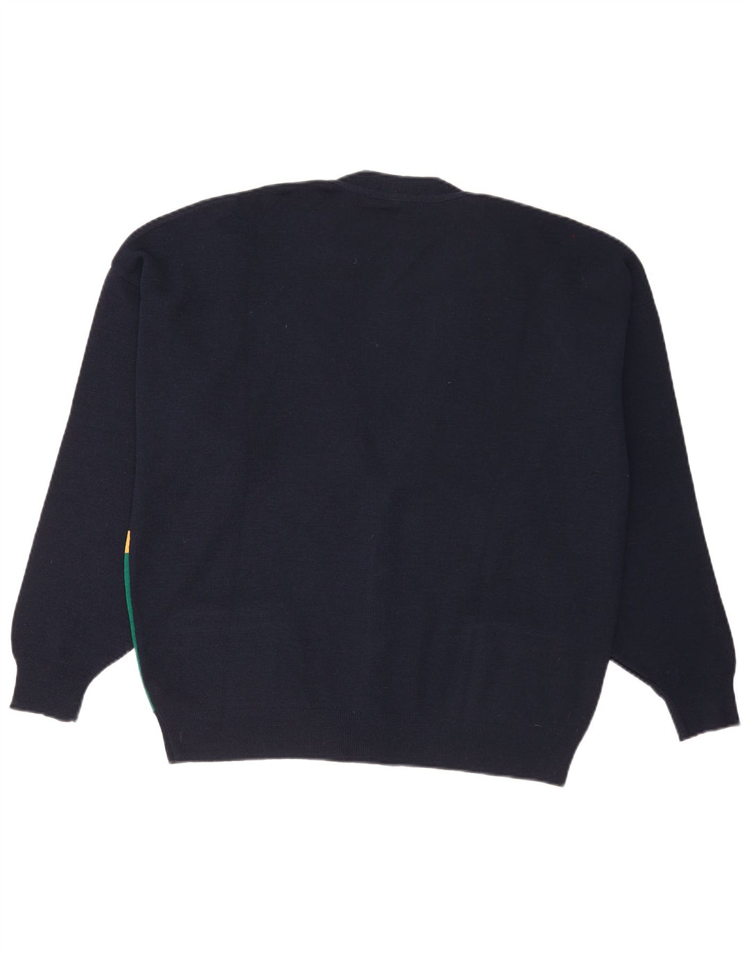 Suéter cardigã masculino White Sails XL azul marinho lã colorblock
