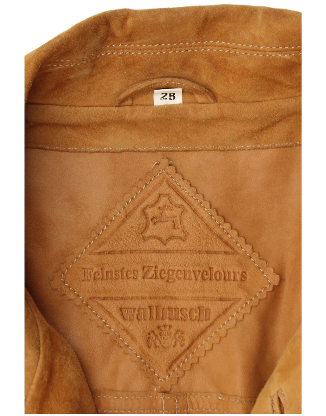 Jaqueta masculina de camurça WALBUSCH Reino Unido 42 XL couro marrom