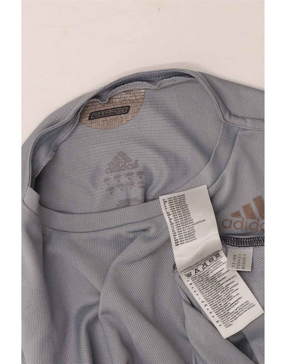 Adidas Mens Climacool Top Manga Longa Médio Cinza Poliéster