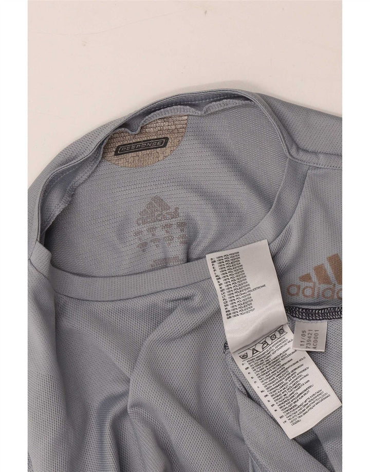 Adidas Mens Climacool Top Manga Longa Médio Cinza Poliéster