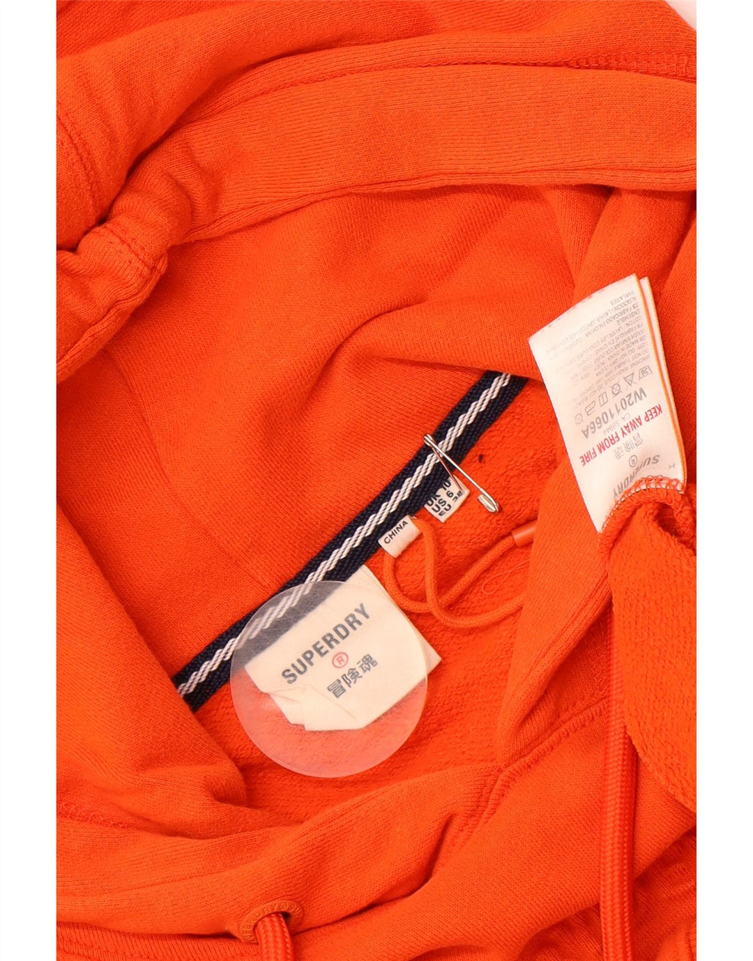 Suéter feminino SUPERDRY com capuz estampado oversized UK 10 pequeno laranja