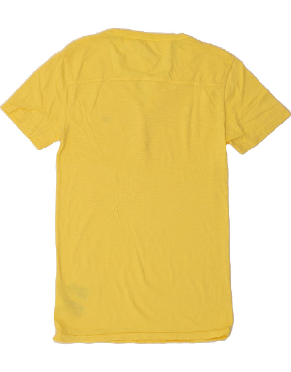 Vestido camiseta feminino TOMMY HILFIGER Reino Unido 10 pequeno algodão amarelo