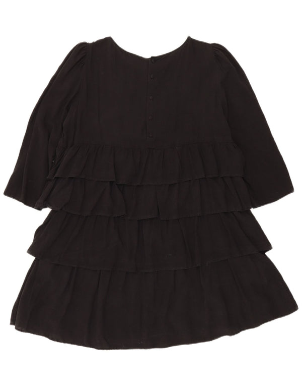 Vestido feminino Zara manga 3/4 em camadas UK 18 XL preto