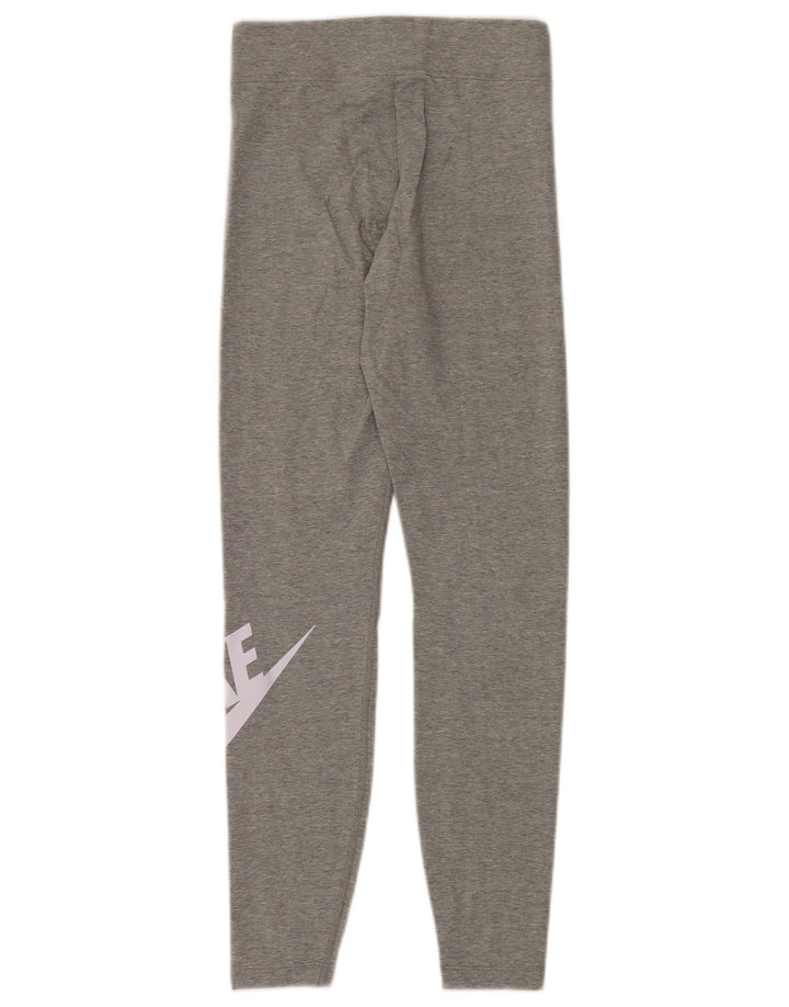 Leggings NIKE feminino gráfico UK 10 pequeno cinza algodão