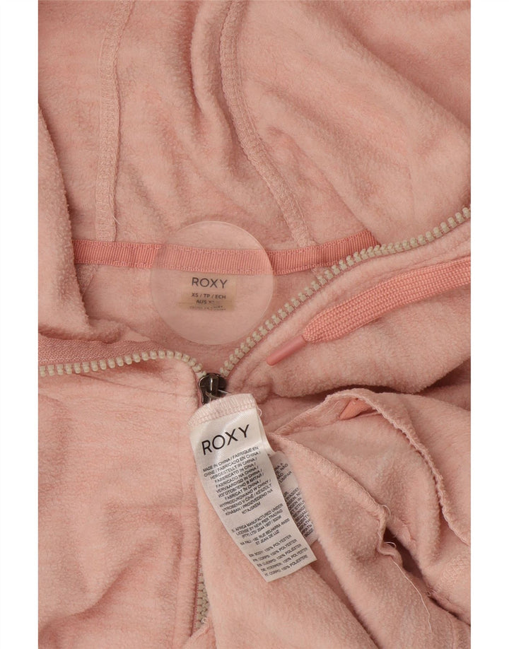 Jaqueta de lã com capuz feminino ROXY UK 6 XS poliéster manchado rosa