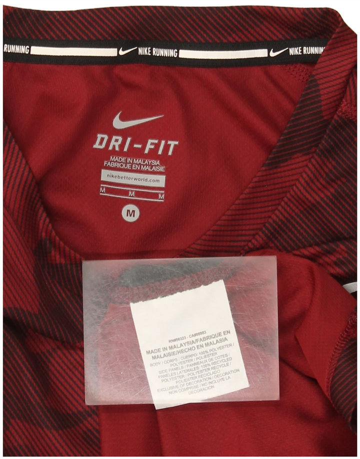 Camiseta masculina Nike Dri Fit Top médio poliéster camuflado vermelho