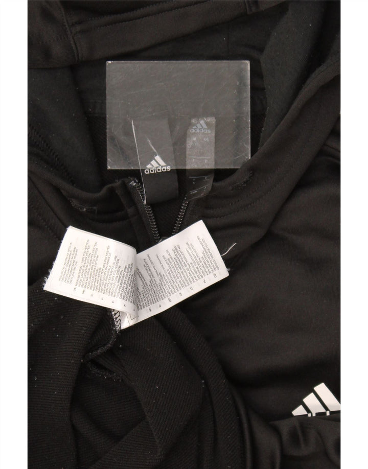 Adidas Mens Zip Hoodie Sweater UK 38/40 Médio Preto Poliéster
