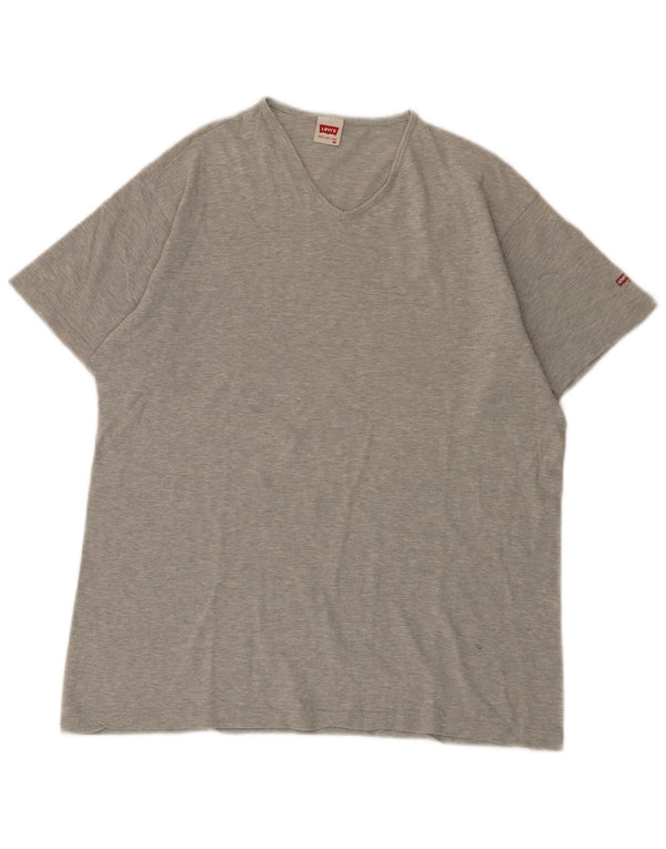 Camiseta masculina Levi's Top cinza médio algodão manchado