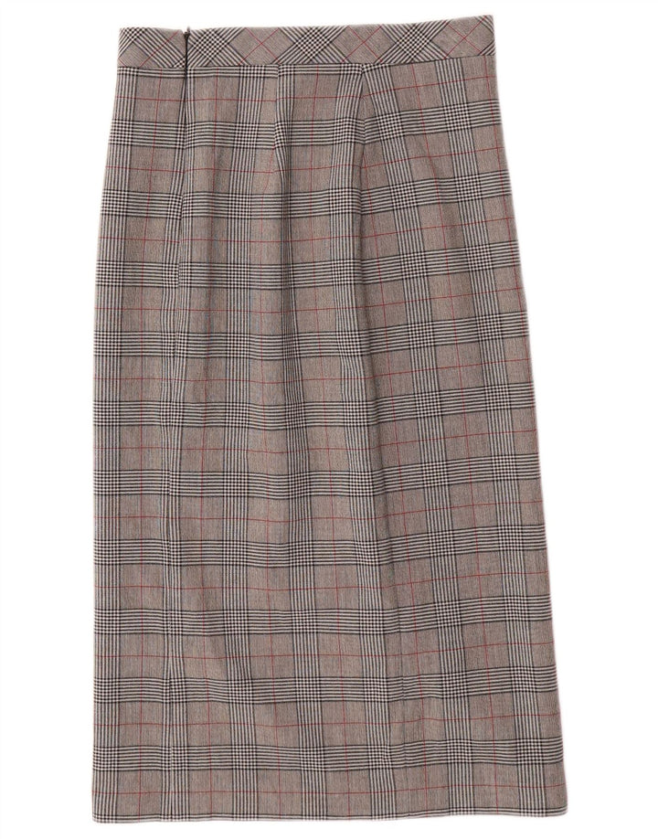 Saia midi feminina ZARA médio W28 cinza houndstooth