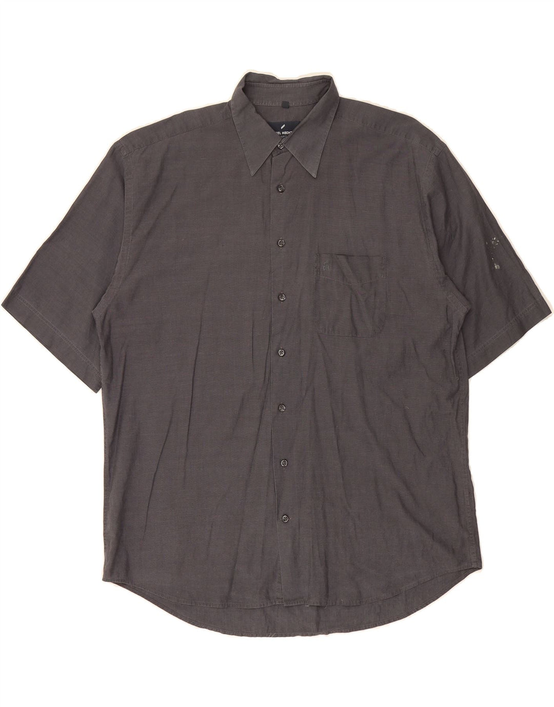 DANIEL HECHTER Mens Short Sleeve Shirt XL Grey Cotton Vintage Daniel Hechter and Second-Hand Daniel Hechter from Messina Hembry 