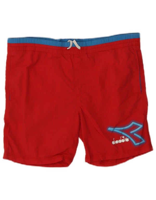 Shorts de natação gráficos DIADORA para meninos 13-14 anos 2XL vermelho nylon