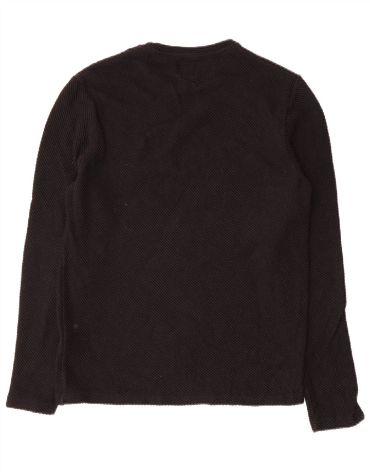 Zara Top masculino manga comprida pequeno algodão preto