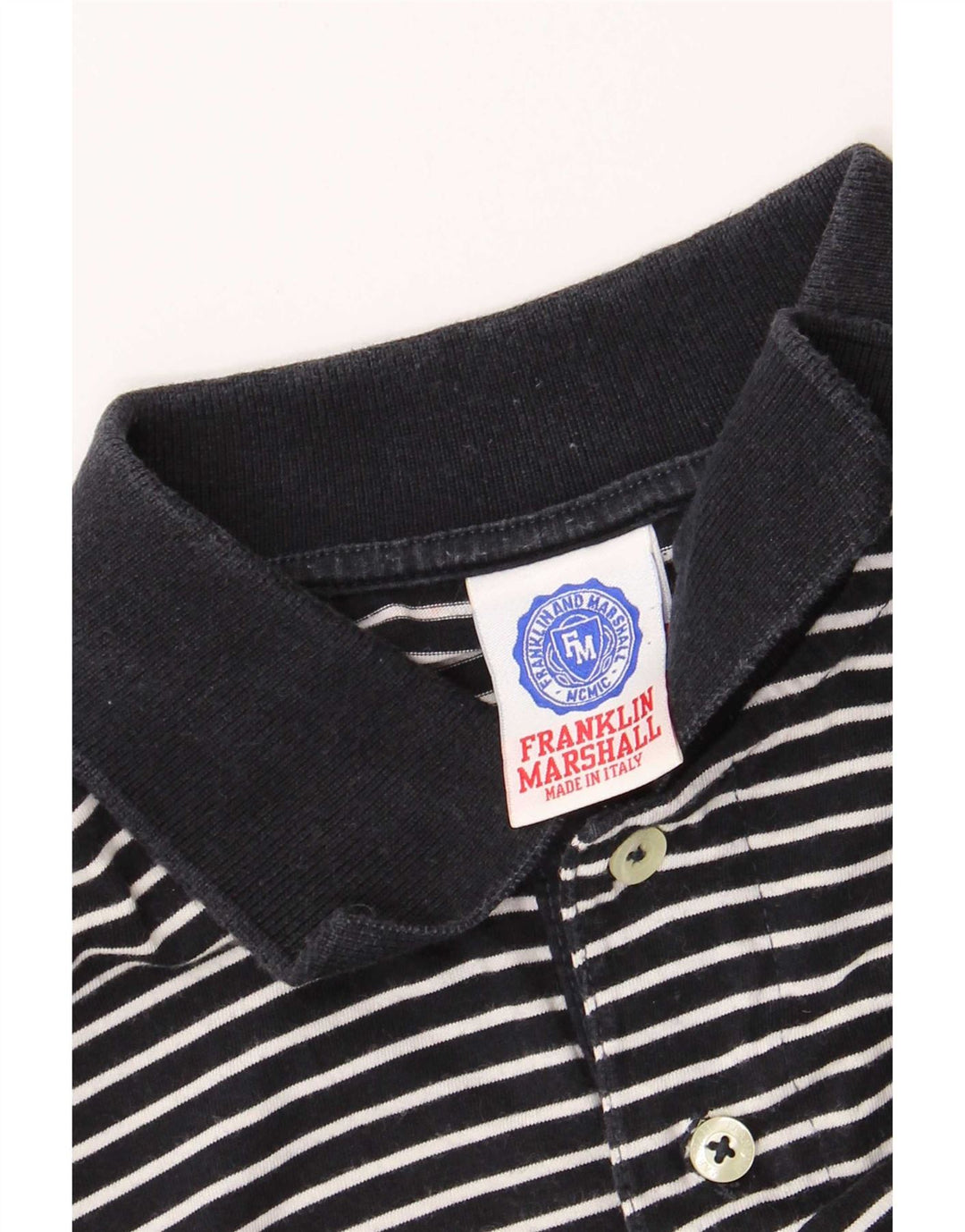 Camisa polo masculina Franklin & Marshall média listrada azul marinho