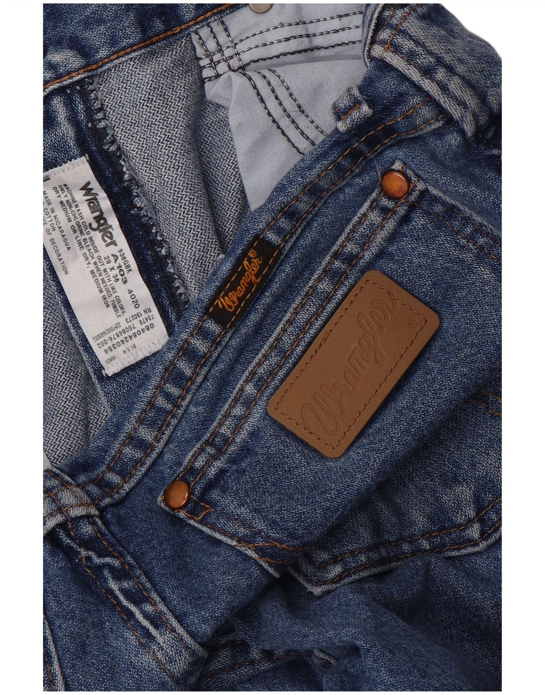 Jeans retos femininos Wrangler W29 L36 algodão azul